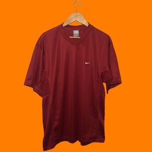 Nike Men’s (L) Red V-Neck Dri-Fit Shirt